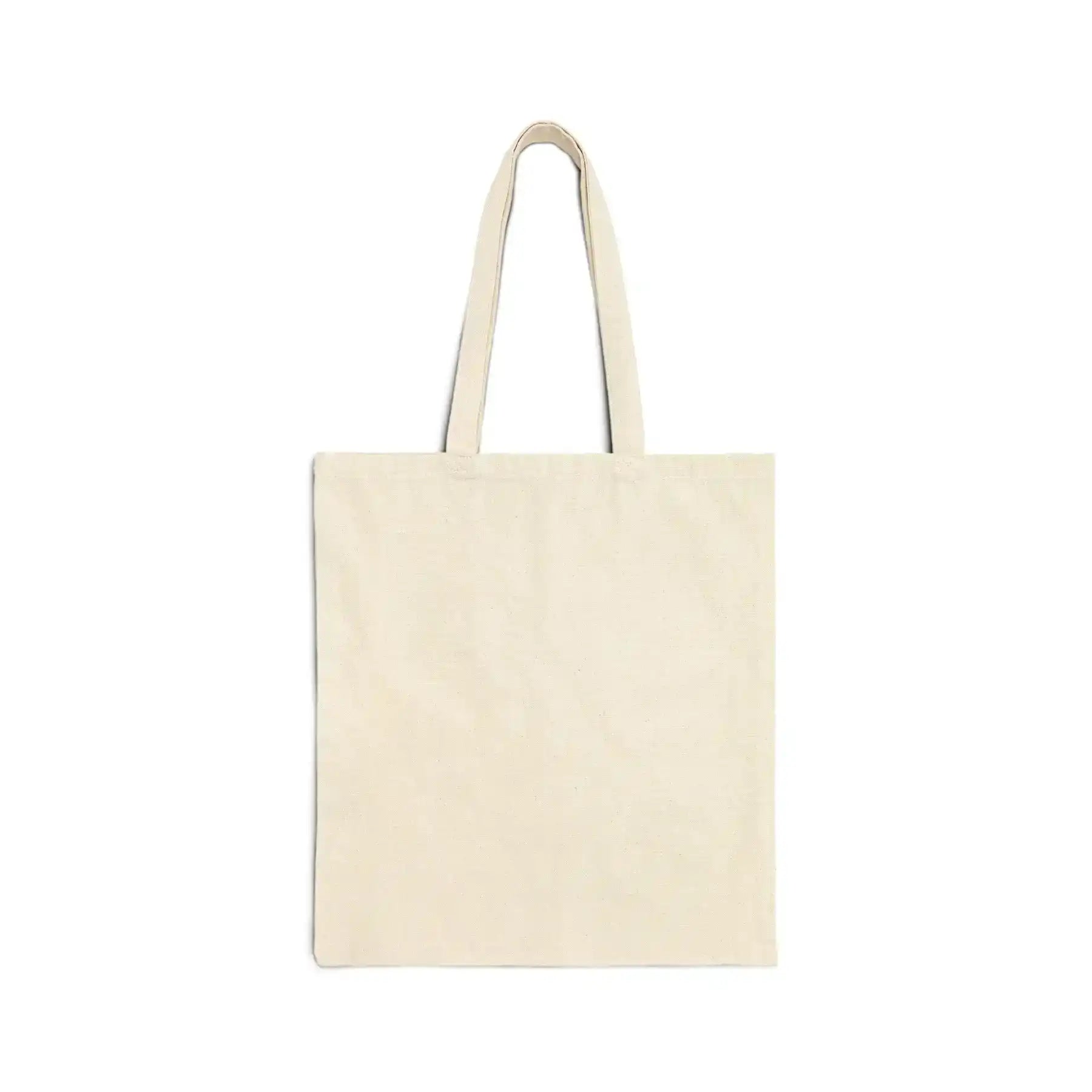 AEMBR plain beige cotton tote bag with handles against white background