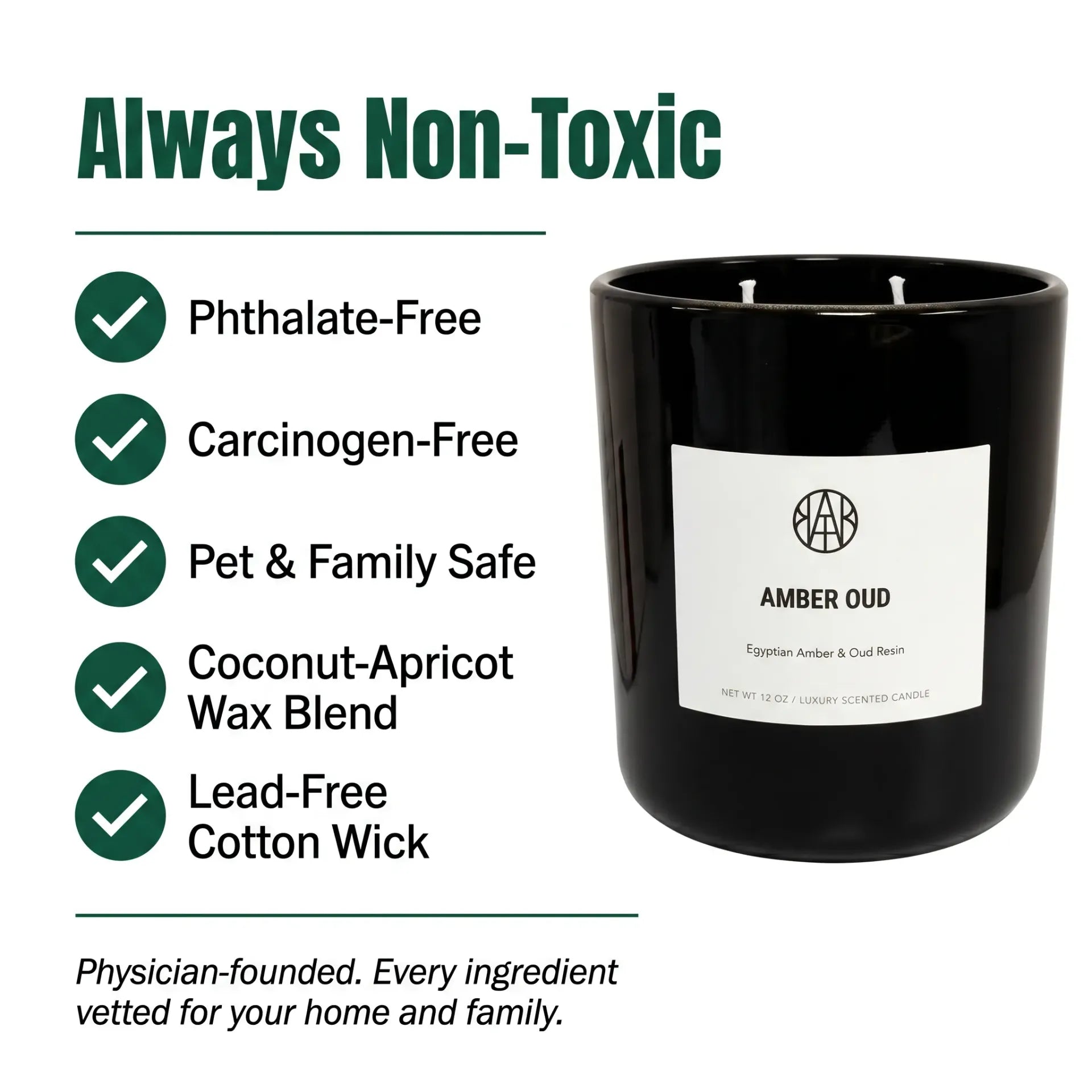 Amber Oud candle from AEMBR, featuring a tall, elegant glass container with a warm amber and oud fragrance scent.