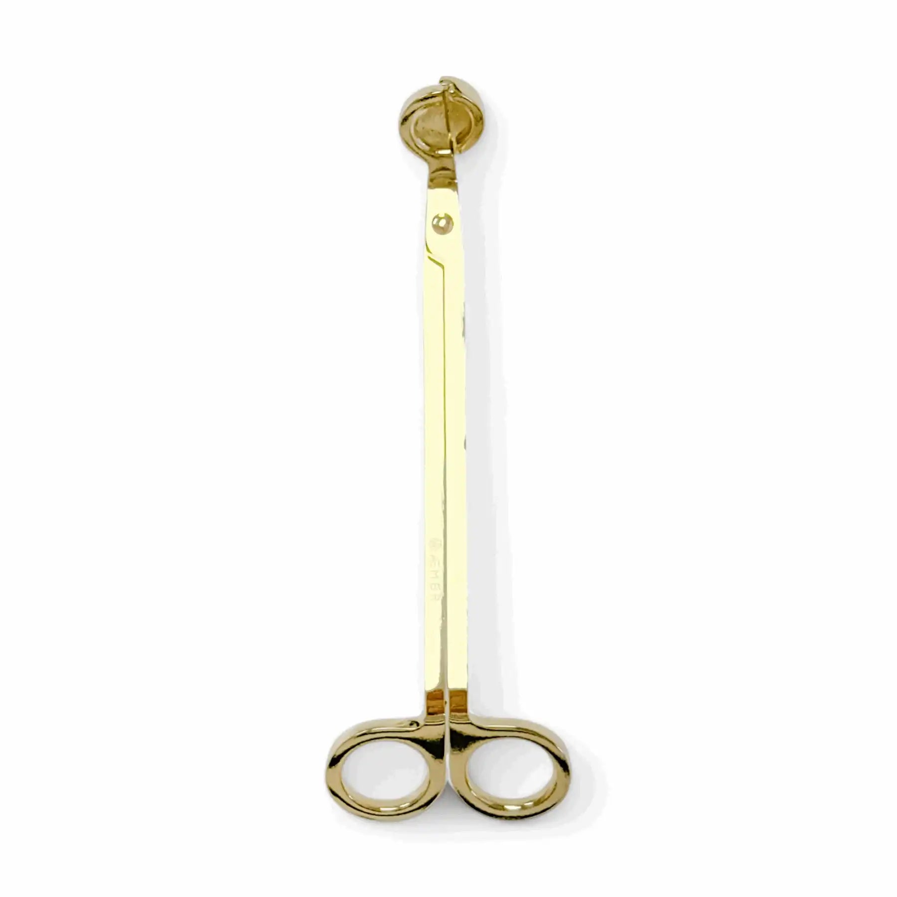 AEMBR gold candle wick trimmer tool on white background, non-toxic home essentials