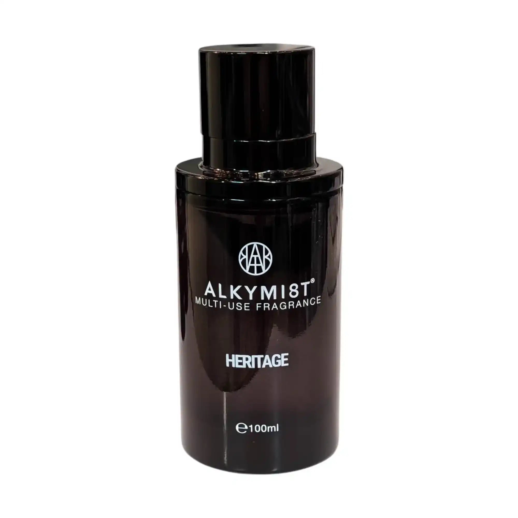 ALKYMI8T Heritage multi-use fragrance bottle, non-toxic, 100ml, black cylindrical design