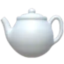 White ceramic teapot, classic round shape, non-toxic home kitchenware