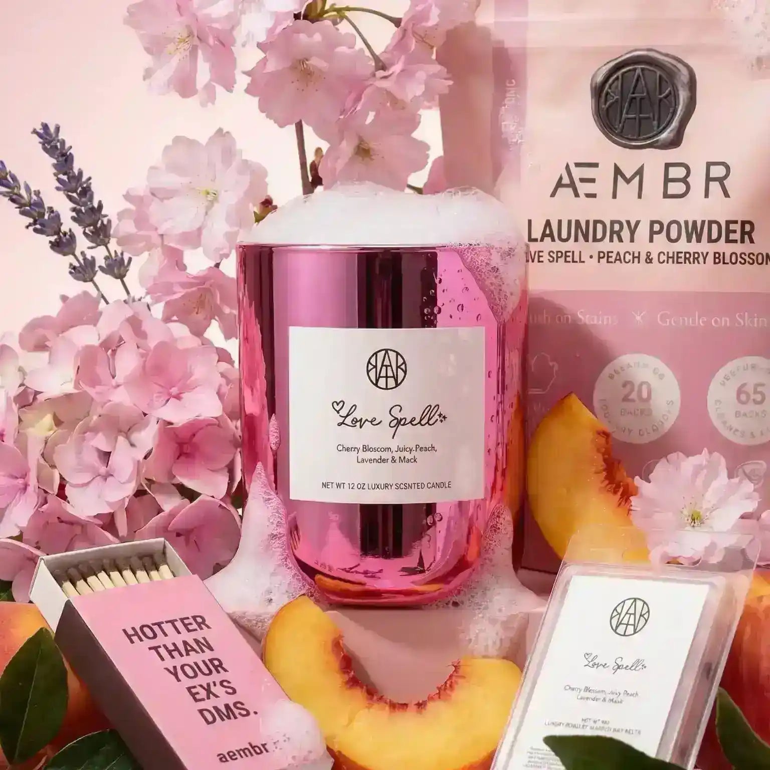 AEMBR Love Spell Candle in a decorative jar, featuring a romantic design perfect for creating a loving ambiance.