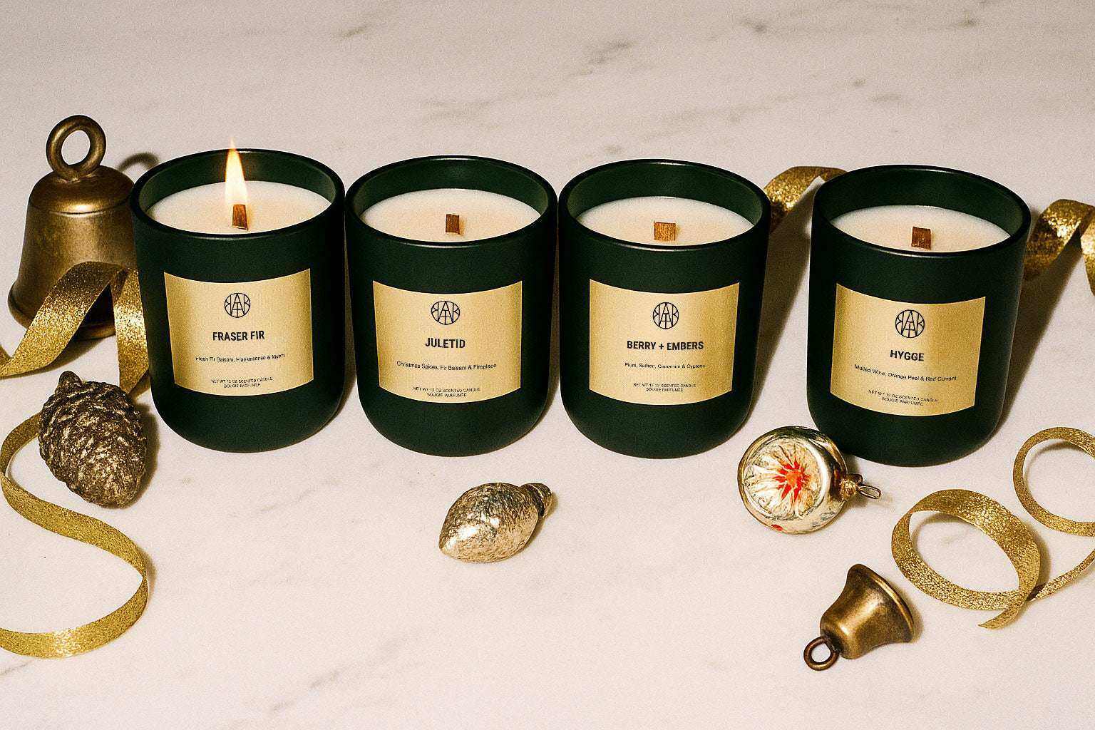 AEMBR Hygge Candle with a simple white holder, emitting a warm glow ideal for cozy home ambiance.