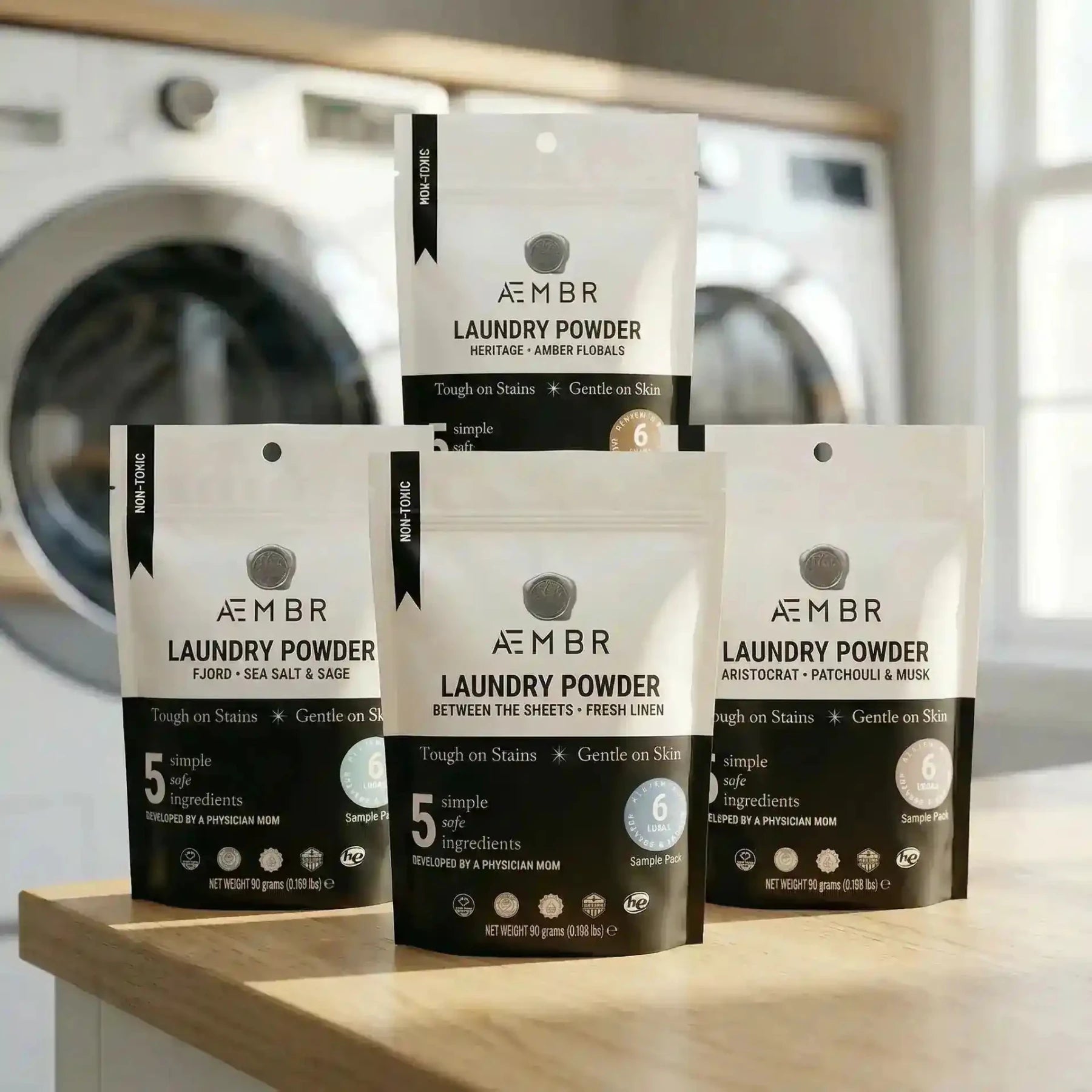 Laundry Powder Scent Sampler Pack - AEMBR - Clean Non - Toxic Luxury Goods