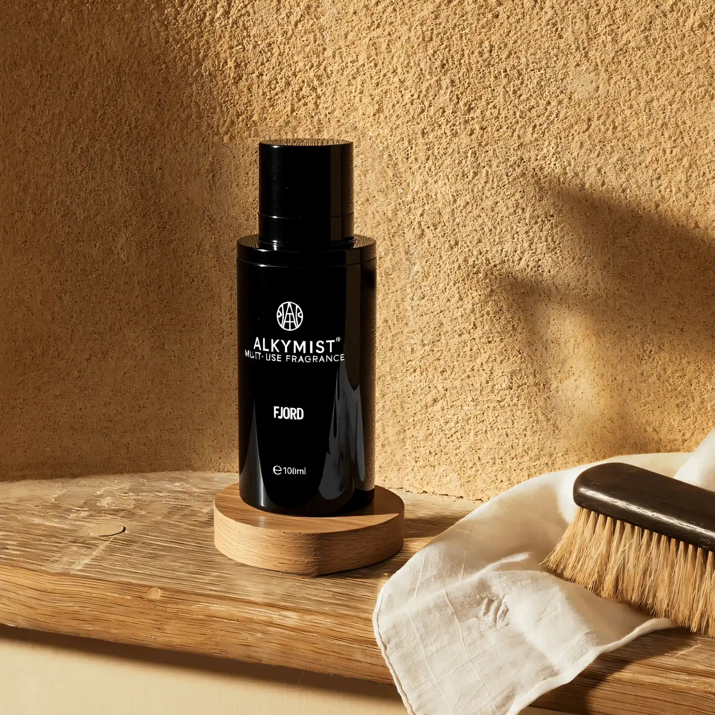 AEMBR ALKYMIST® Luxe Leaves multi-use fragrance bottle with elegant packaging and botanical leaf design.