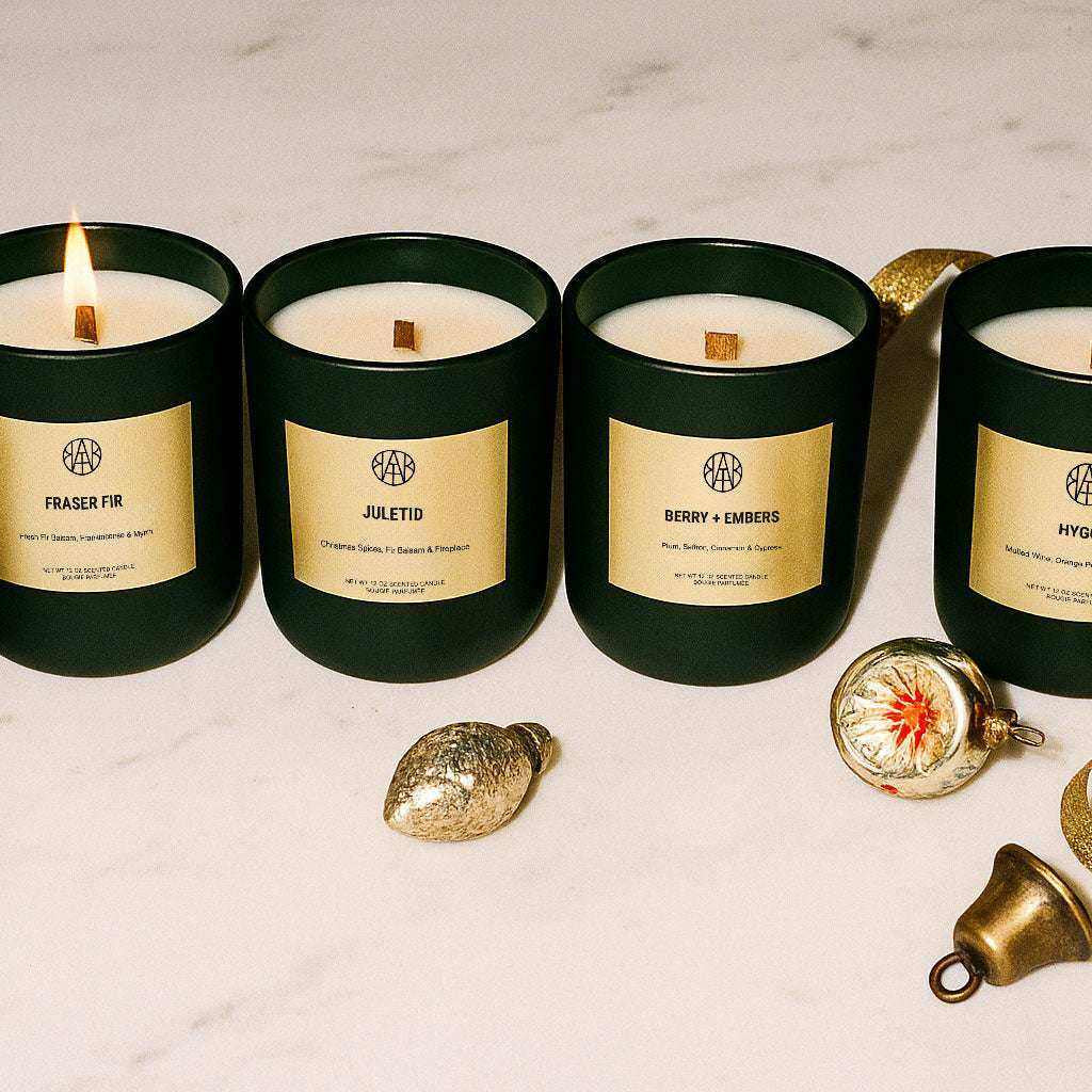 AEMBR Fraser Fir Wax Melt in a clear plastic container, showcasing the holiday-themed wax melts with festive scent.
