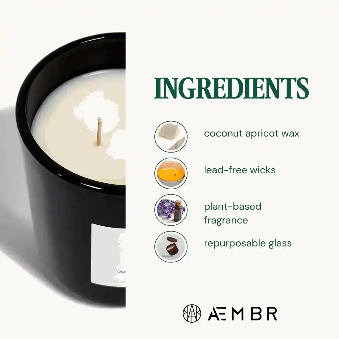 AEMBR Hygge wax melts in a clear plastic container, showing fragrant wax pieces for home scenting.