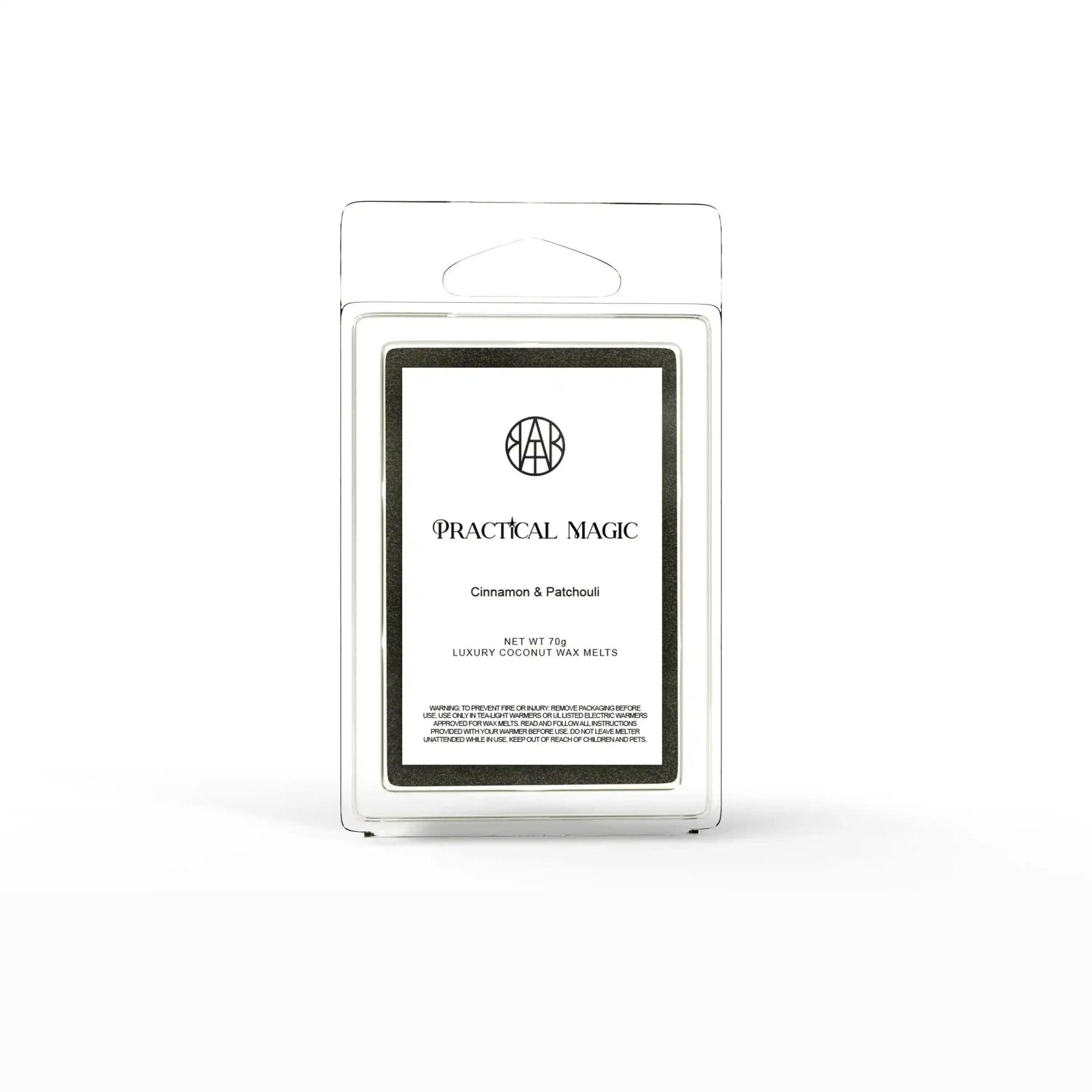 AEMBR Practical Magic Wax Melts in a clear plastic container, showcasing the colorful wax pieces for aromatic scent diffusion.