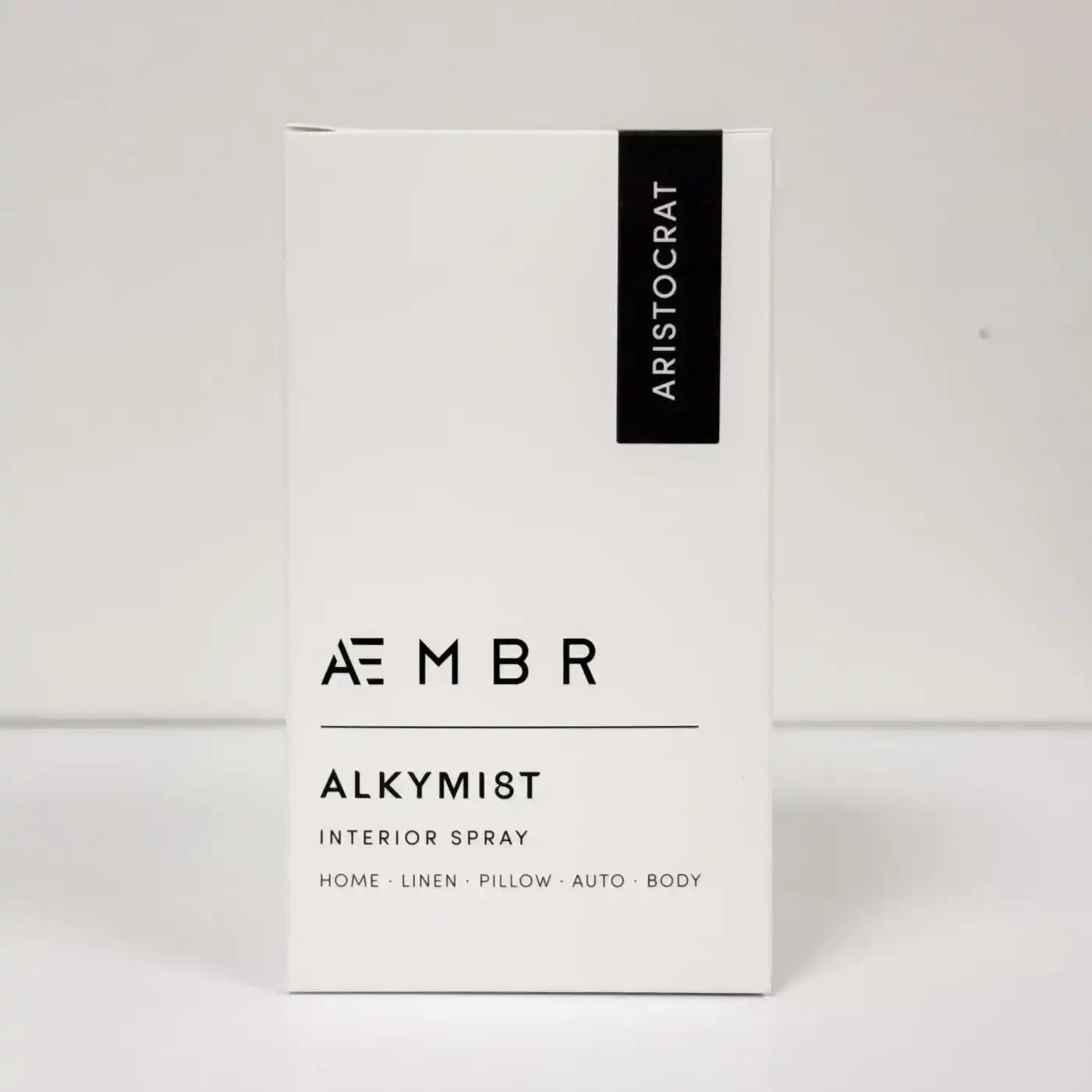 AEMBR ALKYMI8T non-toxic interior spray box with minimalist white and black design