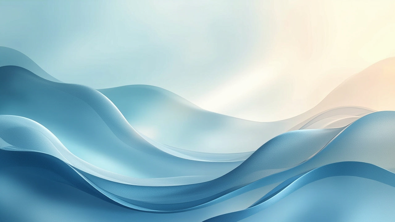 Blue abstract wave background evoking freshness, suitable for non-toxic detergent or candle imagery.