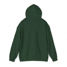 AEMBR dark green hoodie, back view, showcasing classic design and cozy fabric