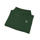 AEMBR dark green hoodie folded with small white embroidered logo on chest