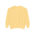 AEMBR pastel yellow crewneck sweatshirt, back view, minimalist unisex style