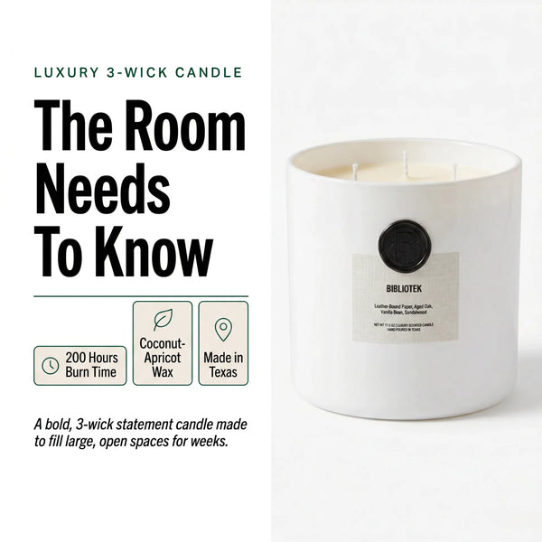 AEMBR The Viking Bibliotek candle with carved Nordic design, featuring a black wax finish and intricate Viking-themed detailing.