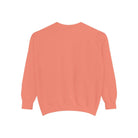 AEMBR solid coral crewneck sweatshirt, back view, long sleeve, soft cotton blend.