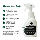 AEMBR Multi Surface Spray always non-toxic credentials — phthalate-free, carcinogen-free, pet and family safe, no parabens or mutagens, ammonia and dye free