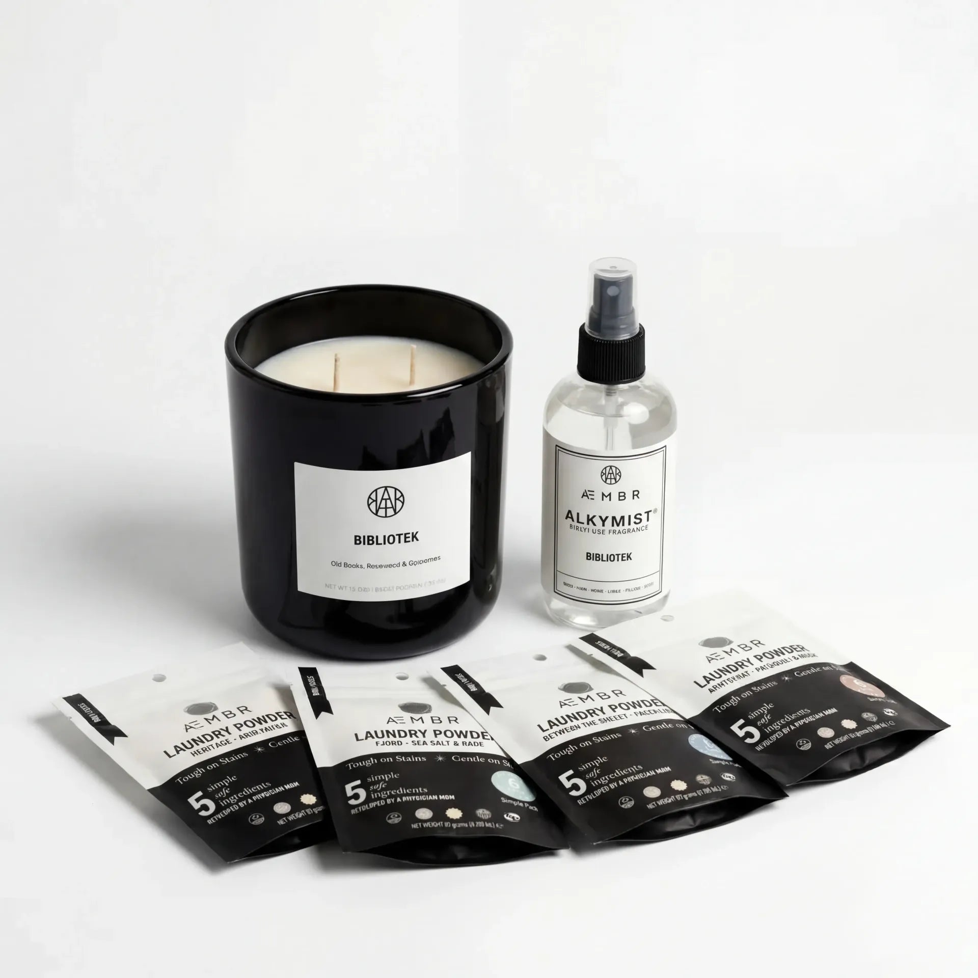 AEMBR Sampler Pack bundle with multiple sample products arranged in a box, showcasing variety of AEMBR brand items.