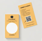 Cloudberry non-toxic scent card with scent ingredients, benefits, and QR code.