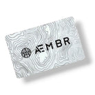AEMBR gift card with abstract line design on white background