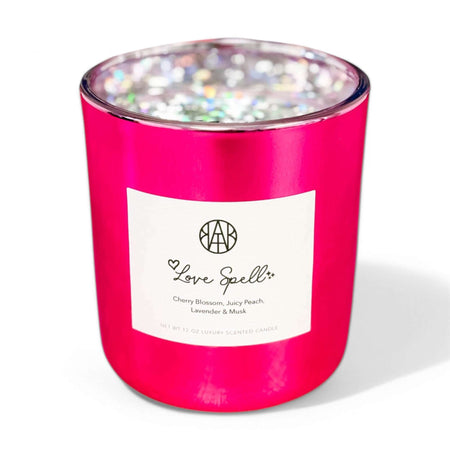 LOVE LUXURY CANDLE - ピンク LOVE SPELL - Luxury Clean Non-Toxic Valentine's Day Candle Gift