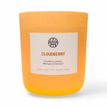 AEMBR Cloudberry luxury scented candle in frosted orange glass, non-toxic and phthalate-free.
