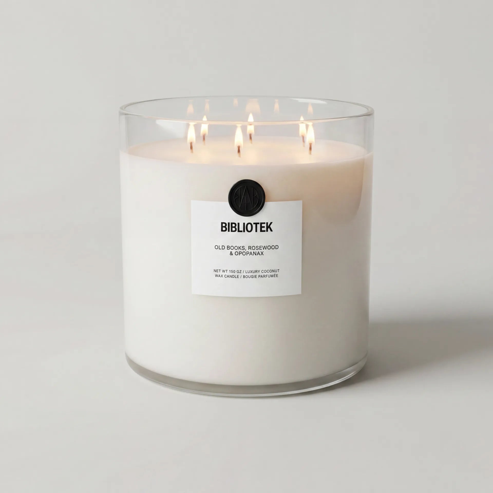 AEMBR The Valkyrie Bibliotek candle with intricate Nordic-inspired design and natural wax finish.