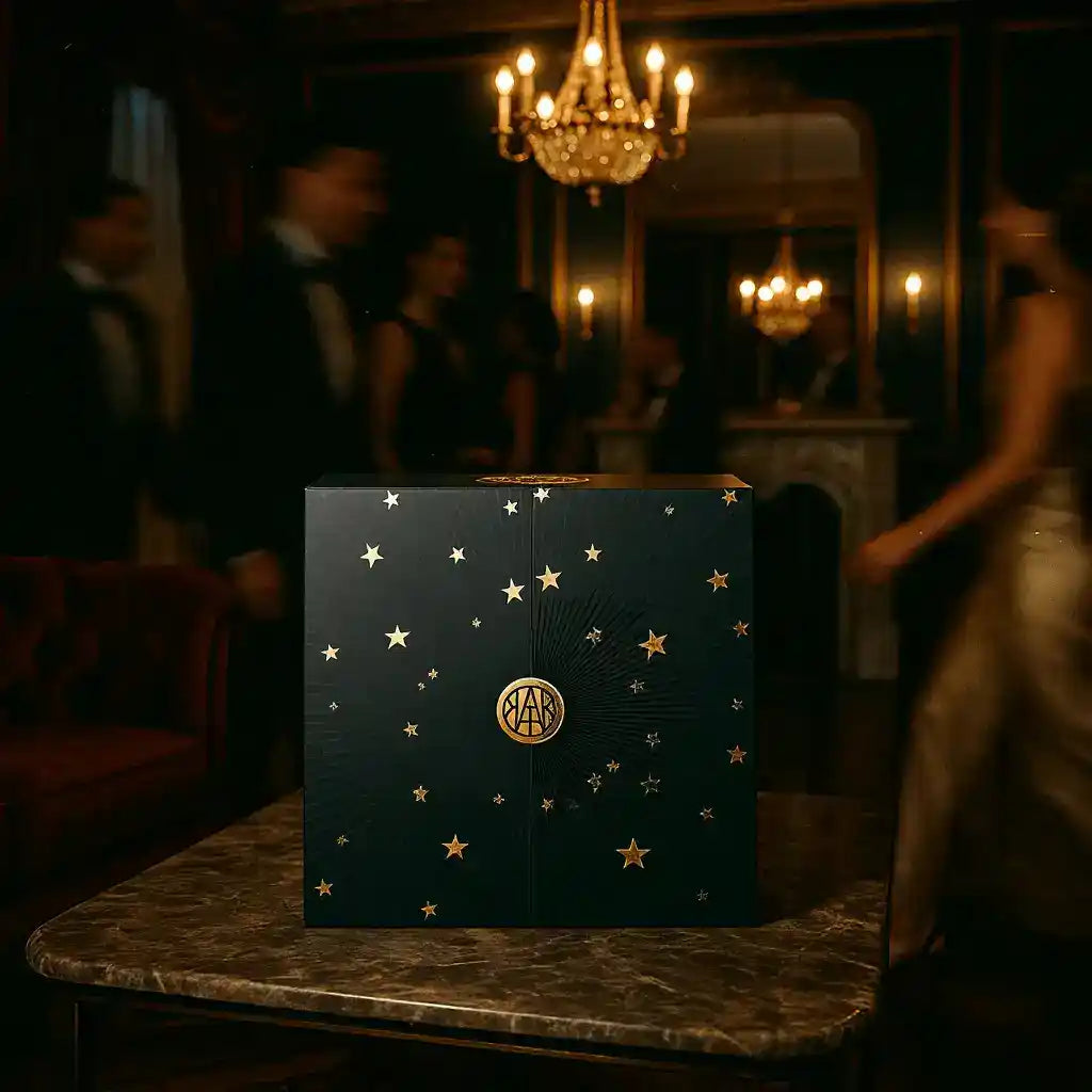 AEMBR Luxury Advent Calendar 2025 with festive design, featuring numbered compartments for holiday surprises.