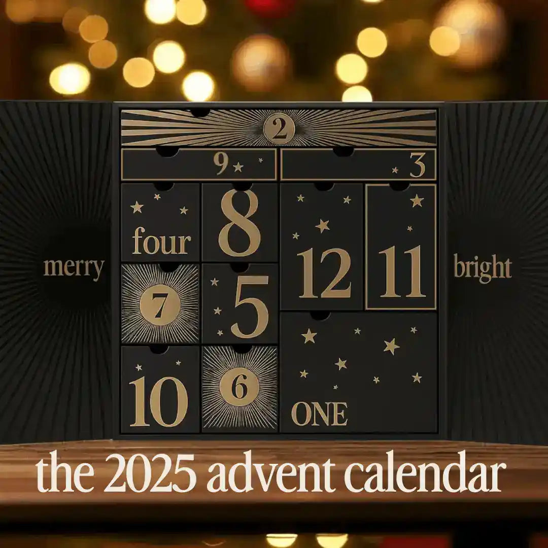 Luxury Advent Calendar 2025 by AEMBR featuring festive windows and elegant design for holiday countdown celebration.