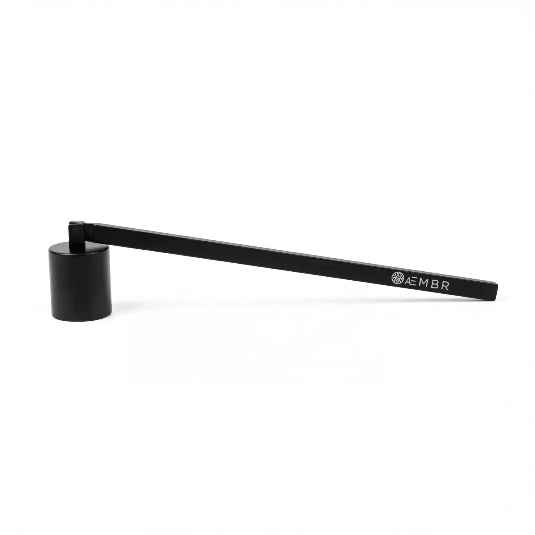 AEMBR candle snuffer with a sleek metal design, used for safely extinguishing candles.