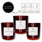 Autumn non-toxic candles and wax melts set with free offer, includes Pumpkin Teakwood, Leaves, and Spiced Oatmilk scents.