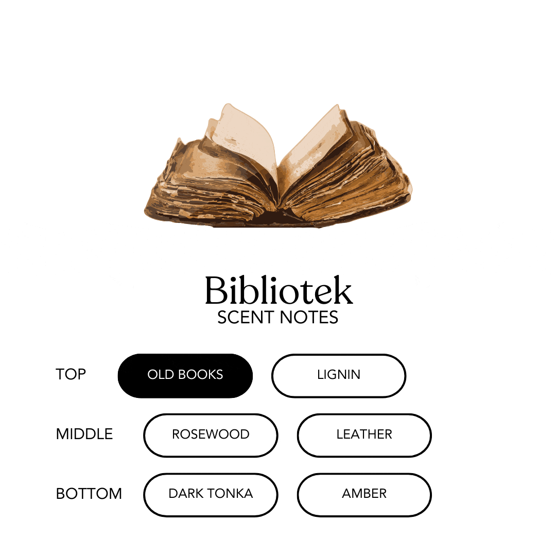 AEMBR Bibliotek candle in a glass jar, featuring a minimalist design with a lit wick, perfect for cozy home ambiance.