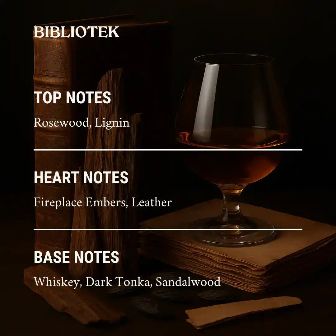 AEMBR Bibliotek Candle in a simple glass holder, featuring a warm, inviting flame and soft candlelight ambiance.