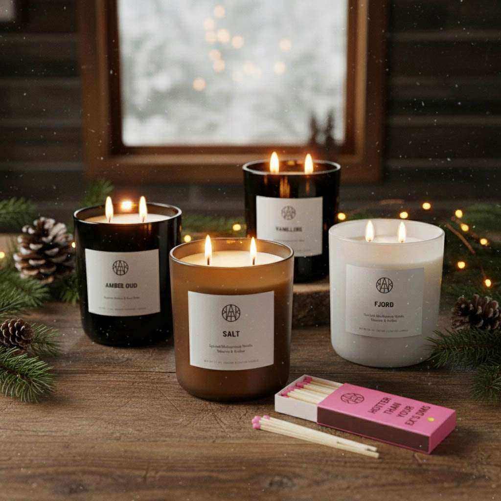 AEMBR Four Seasons candle set with colorful candles and free Sassy Sticks, perfect for seasonal home decor.