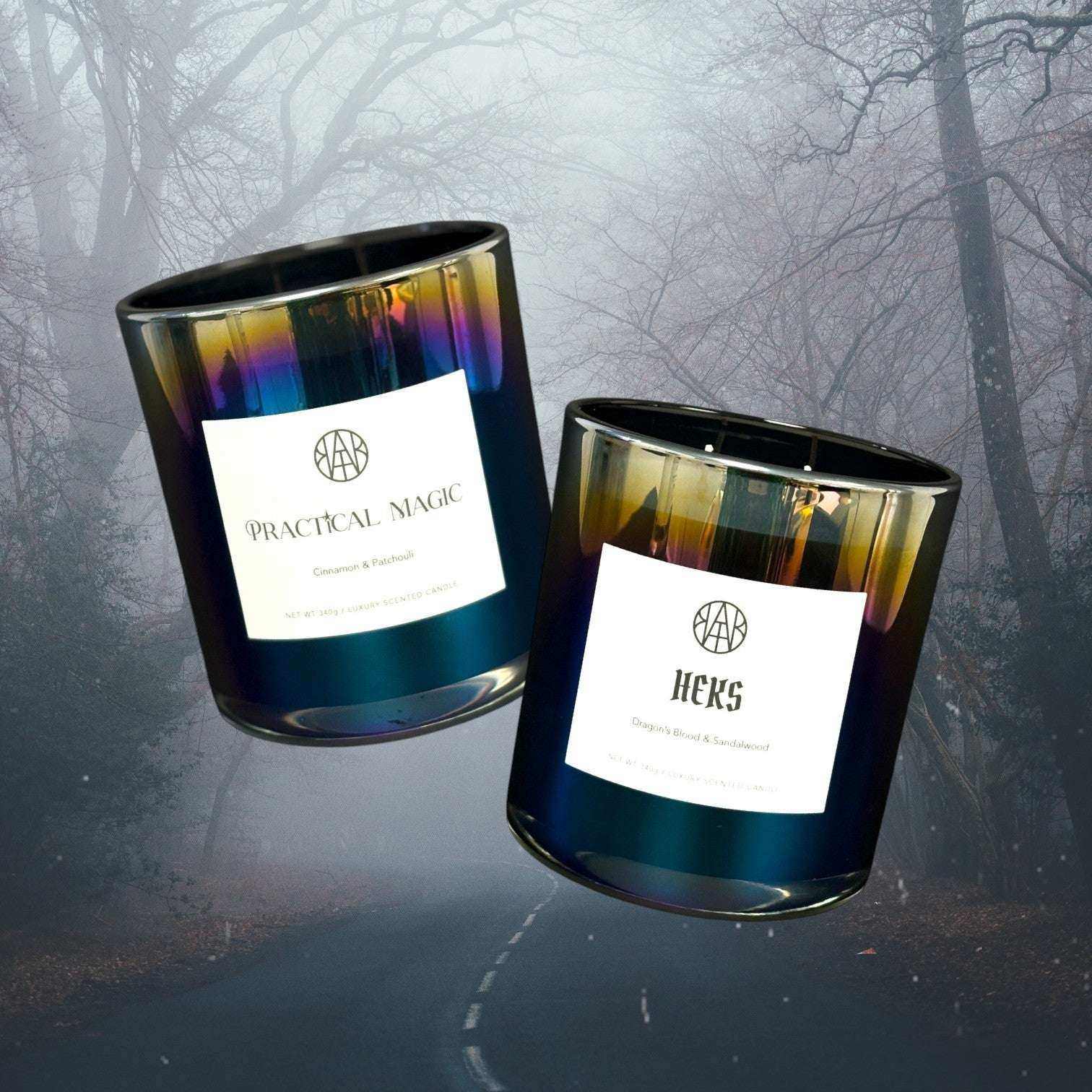 AEMBR Heks Candle with a sleek, modern design, showing a lit candle in a stylish holder on a neutral background.