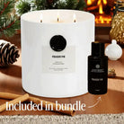 AEMBR Christmas Tree Bundle with Fraser Fir Alkymist and Viking Candle, featuring festive candle arrangements for holiday decor.