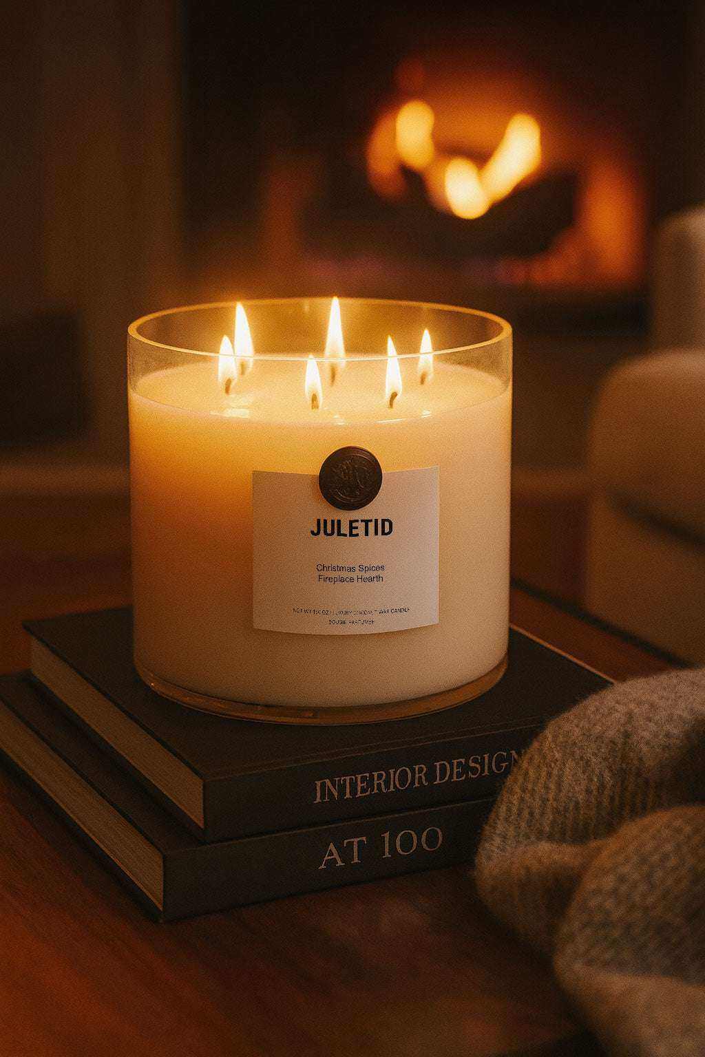 AEMBR The Valkyrie Christmas candles with warm spices and fireplace scent, featuring festive holiday packaging and cozy design.