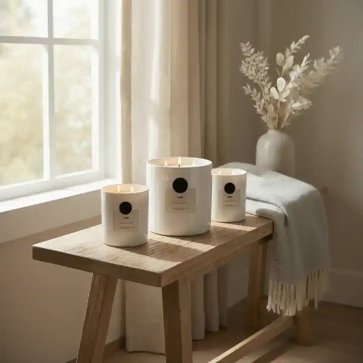 AEMBR The Viking Fjord candle featuring a dark, textured container with a rustic, Nordic-inspired design and a lit wick.