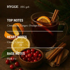 Non-toxic candle scent profile with cinnamon, ginger, orange, clove, cypress, pine, fir.