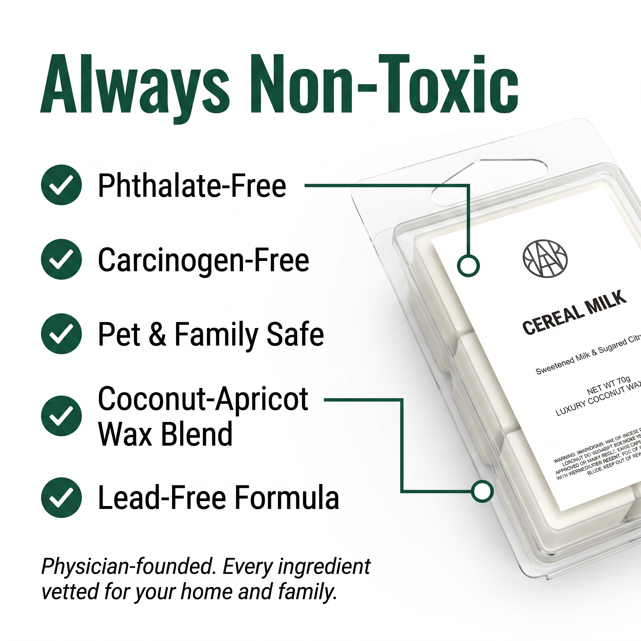 AEMBR Cereal Milk Wax Melt - Always Non-Toxic - Phthalate-Free Carcinogen-Free Pet and Family Safe - Physician-Founded
