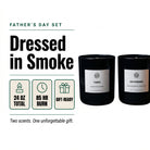 Father's Day Candle Set — Old Fashioned & Tuxedo — Hero Overview — Dressed in Smoke — 24 oz Duo Gift Set