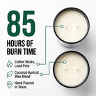 Father's Day Candle Set — 85 Hours Burn Time — Overhead view — Cotton Wicks Coconut-Apricot Wax Hand Poured in Texas