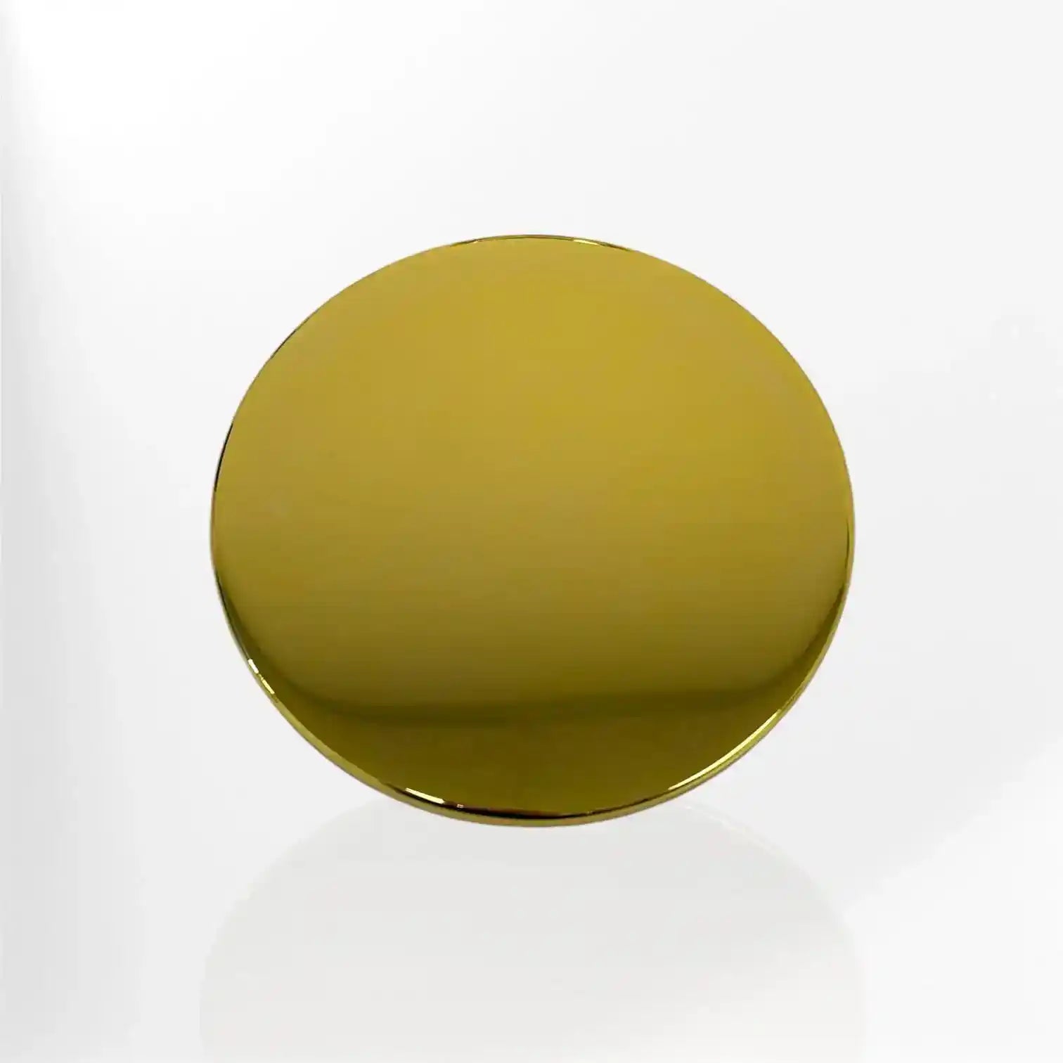 Gold Deluxe Candle Lid by AEMBR, a decorative metal lid with a polished finish designed for candle jars.