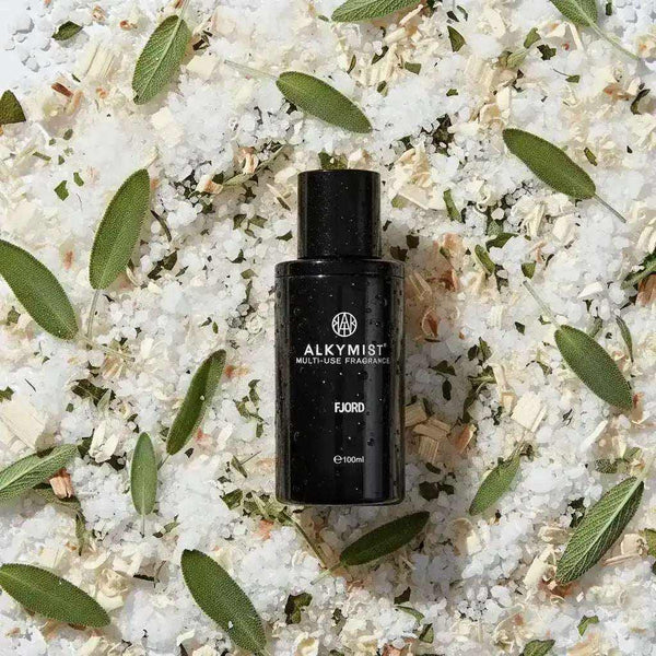 AEMBR ALKYMIST® Luxe Fjord multi-use fragrance bottle with elegant packaging and a sleek, modern design.