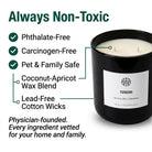 Tuxedo Candle — Always Non-Toxic — Phthalate-Free Carcinogen-Free Coconut-Apricot Wax Lead-Free Cotton Wick