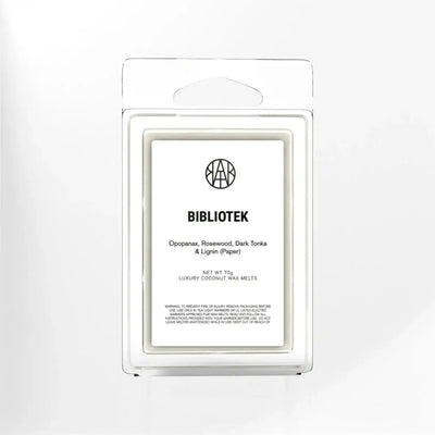 AEMBR Bibliotek Wax Melt, scented wax melts in a clear packaging, designed for home fragrance and aromatherapy.