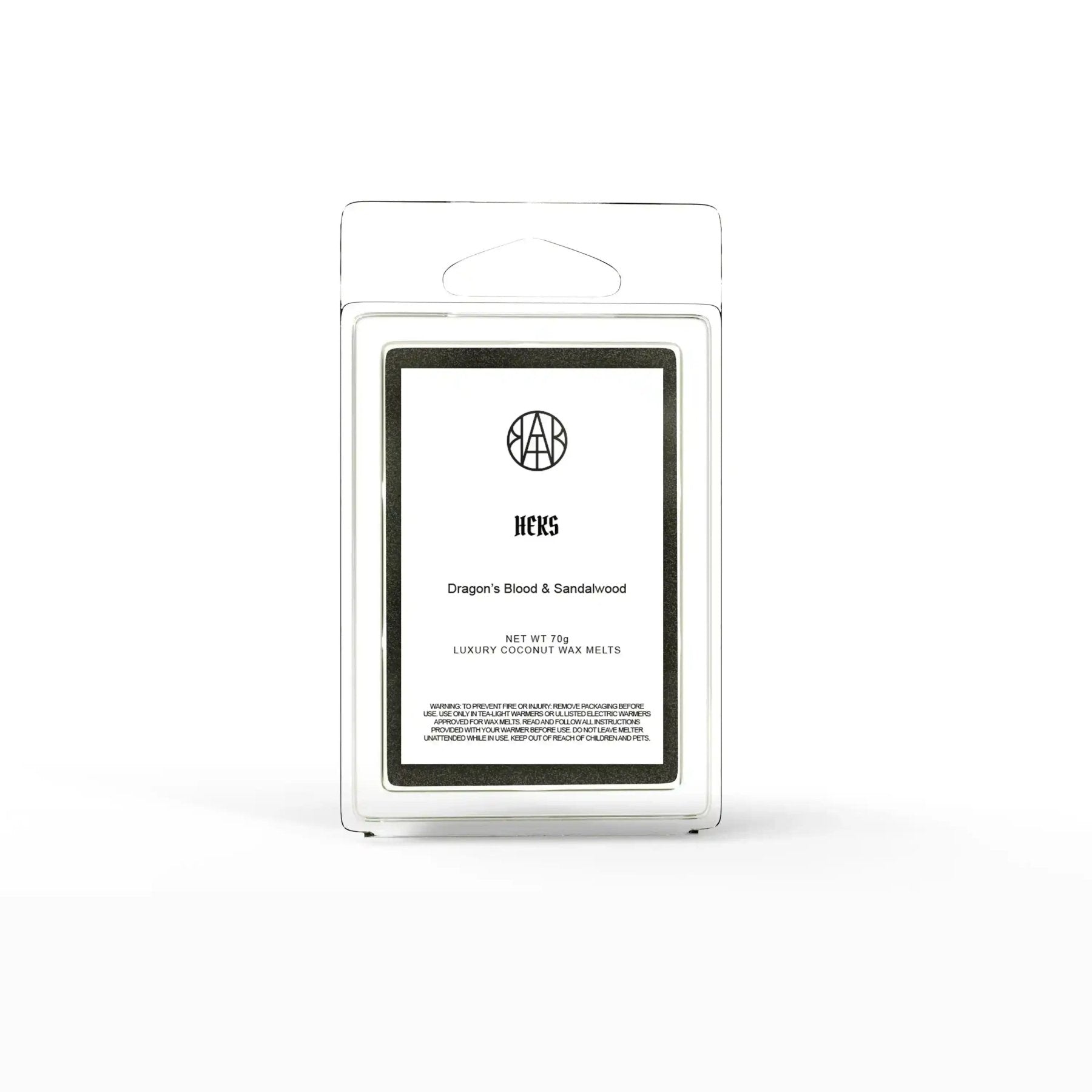 AEMBR Heks Wax Melt in a clear plastic container with multiple wax pieces, designed for fragrant home scenting.