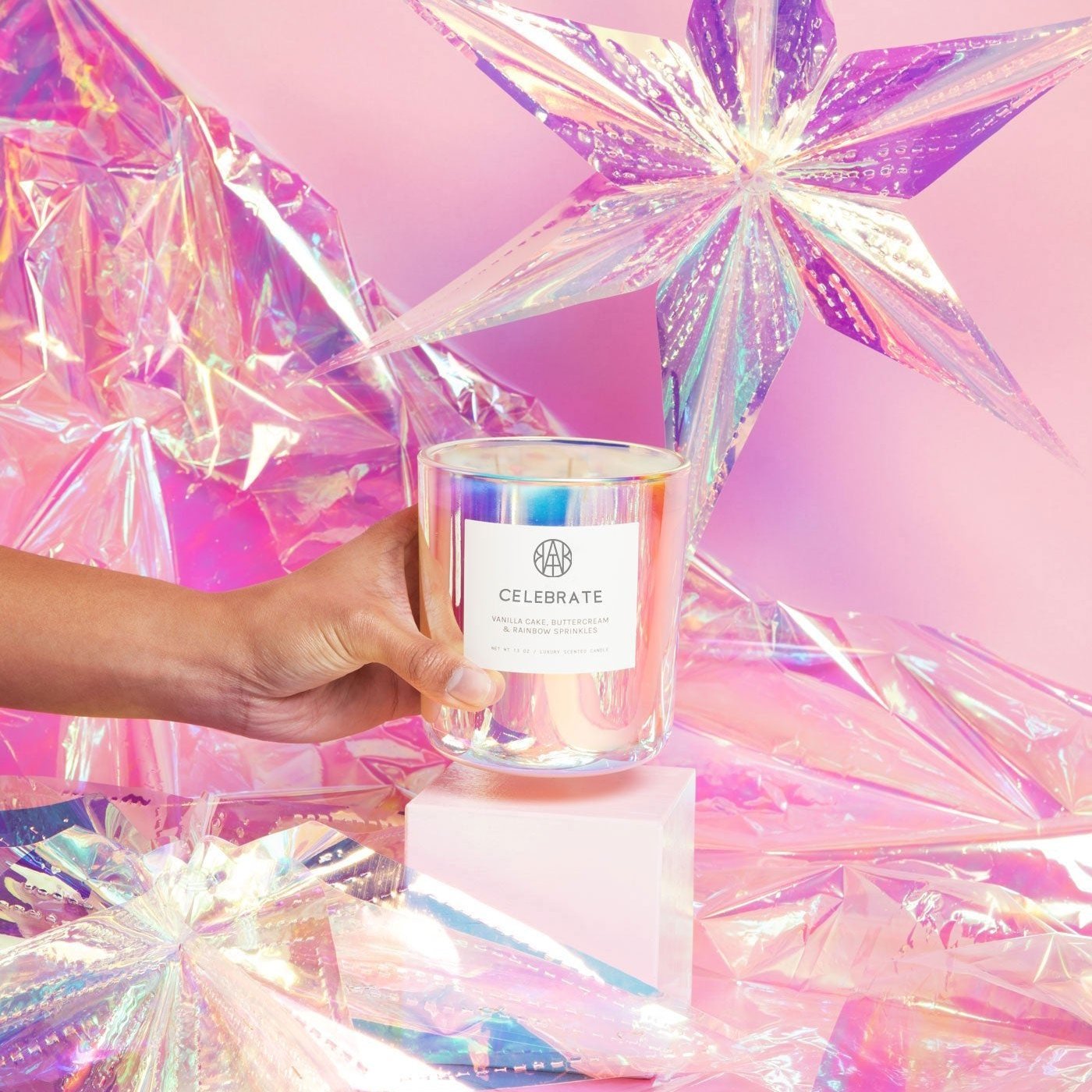 CELEBRATE - Deluxe Iridescent Candle - AEMBR - Clean Luxury Candles, Wax Melts & Laundry Care