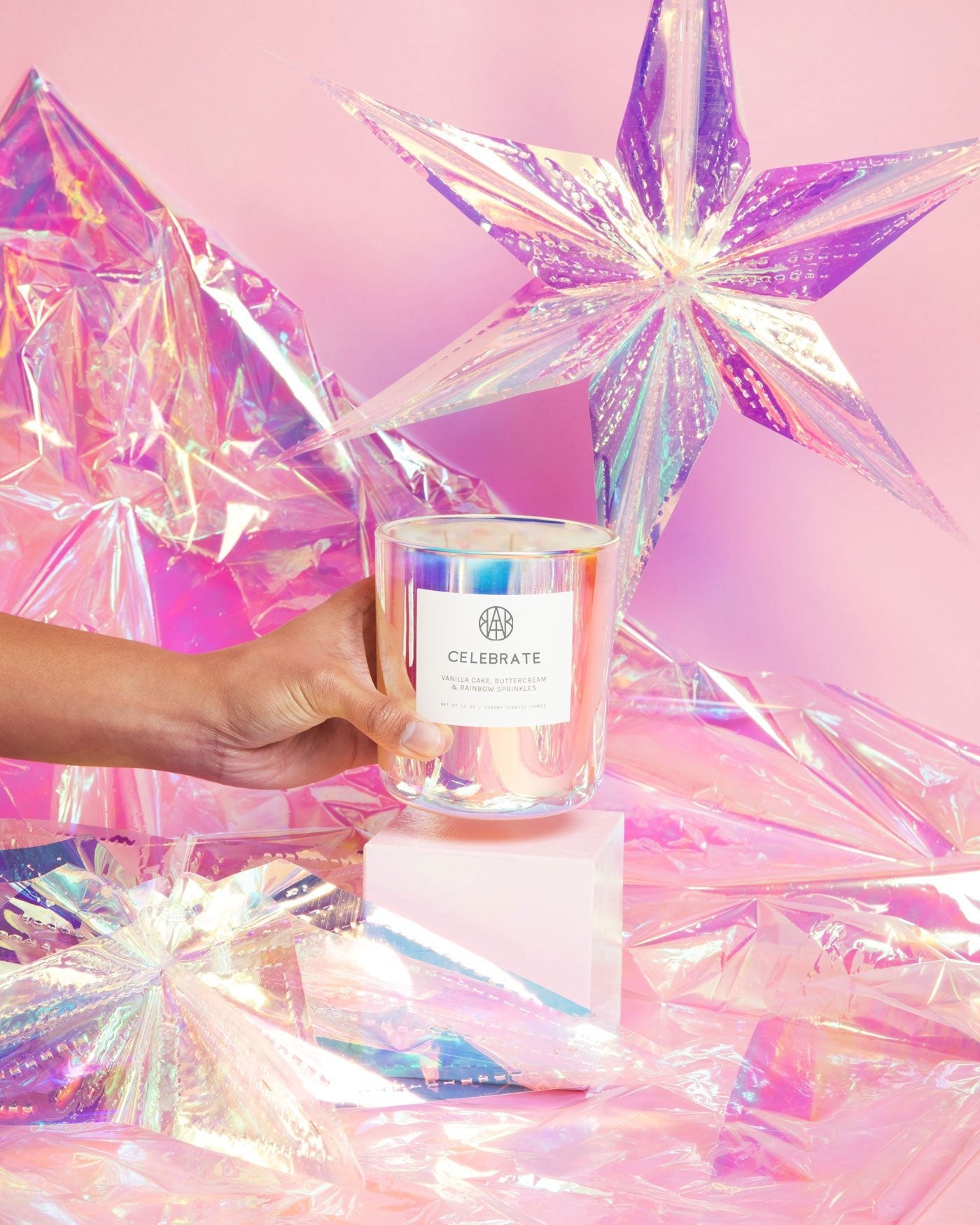 CELEBRATE - Deluxe Iridescent Candle - AEMBR - Clean Luxury Candles, Wax Melts & Laundry Care