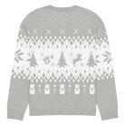 AEMBR classic fit grey and white knitted crew neck sweater with festive holiday pattern