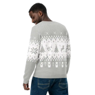 AEMBR classic-fit knitted crew neck sweater with white winter pattern, shown from the back.